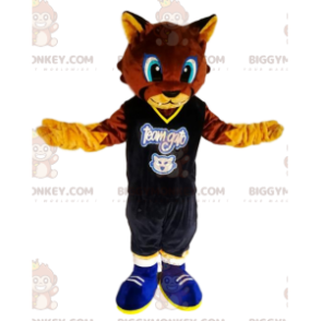 Brown Cat BIGGYMONKEY™ Mascot Costume With Supporter Shirt -