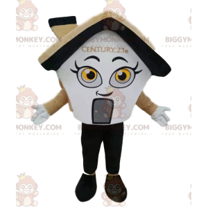 Fantasia de mascote Cream House BIGGYMONKEY™ com lareira –