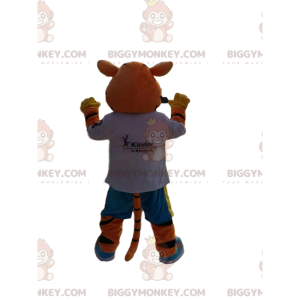 Traje de mascote de tigre engraçado BIGGYMONKEY™, com jeans