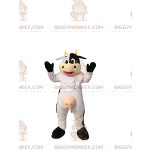 Costume de mascotte BIGGYMONKEY™ de vache blanche et noir, avec
