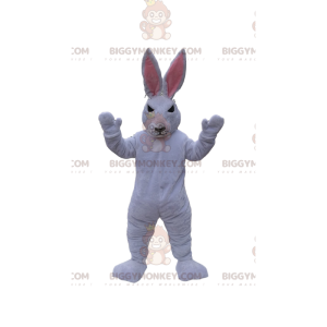 BIGGYMONKEY™ Weißes Kaninchen Maskottchen-Kostüm mit bösem