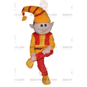 Costume de mascotte BIGGYMONKEY™ de lutin avec un chapeau jaune