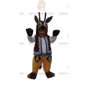 Brown Chamois BIGGYMONKEY™ Maskottchen-Kostüm mit
