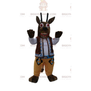 Costume de mascotte BIGGYMONKEY™ de chamoix marron avec sa