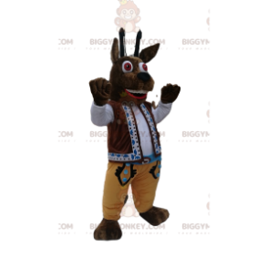 Brown Chamois BIGGYMONKEY™ Maskottchen-Kostüm mit