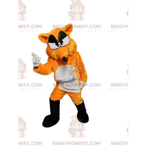 Fantasia de mascote BIGGYMONKEY™ de raposa laranja e branca.