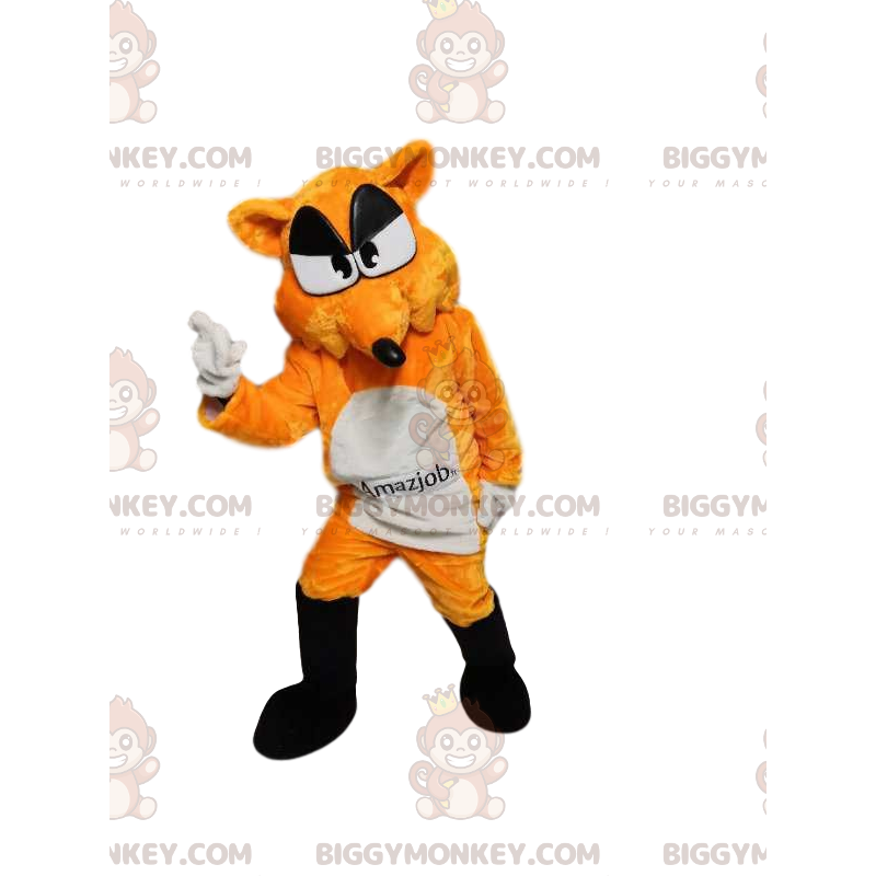 Disfraz de mascota BIGGYMONKEY™ de zorro naranja y blanco.