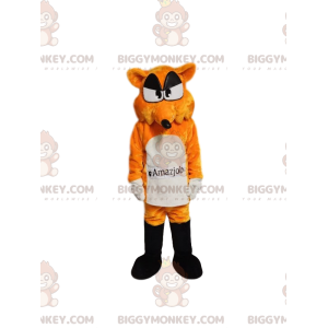 Fantasia de mascote BIGGYMONKEY™ de raposa laranja e branca.