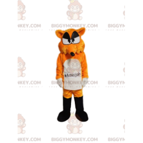 Costume de mascotte BIGGYMONKEY™ de renard orange et blanc.