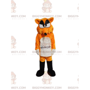 Orange och vit räv BIGGYMONKEY™ maskotdräkt. rävdräkt -