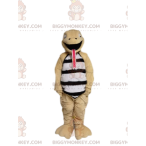 Costume de mascotte BIGGYMONKEY™ de serpent beige amusant.