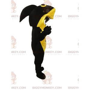 Kostium maskotki BIGGYMONKEY™ Czarno-żółty rekin z wielką