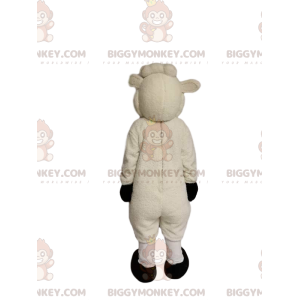 Traje de mascote BIGGYMONKEY™ de ovelha branca muito