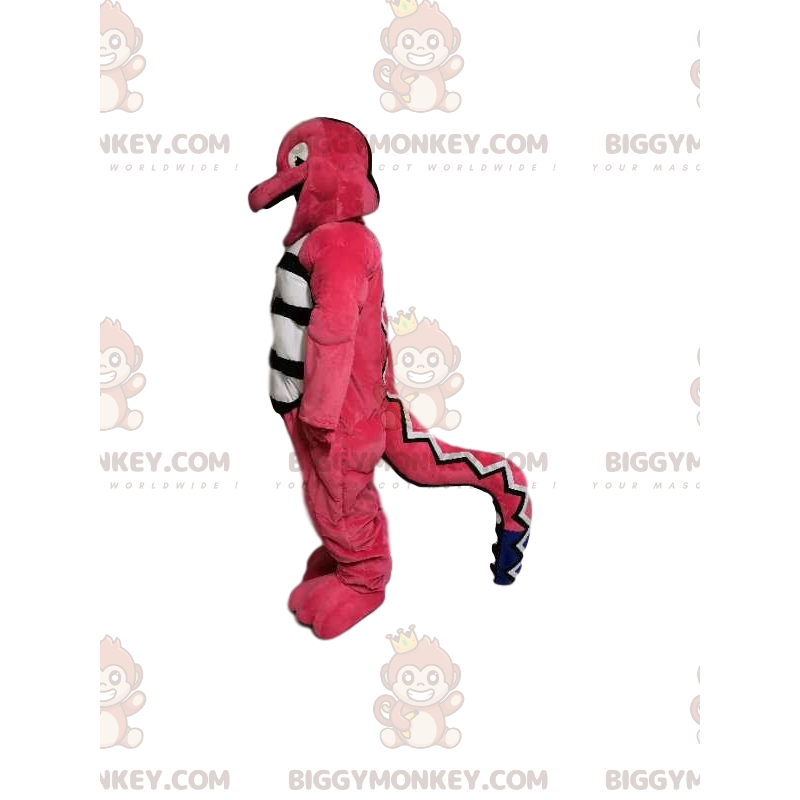 Costume de mascotte BIGGYMONKEY™ de lézard rose amusant.