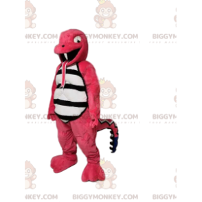 Costume de mascotte BIGGYMONKEY™ de lézard rose amusant.