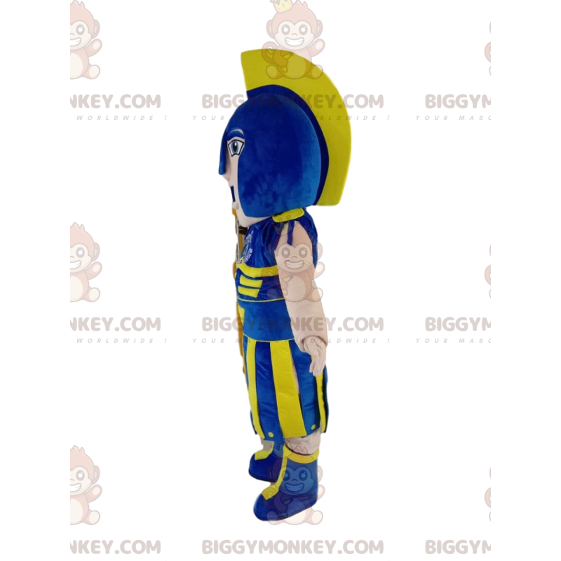 BIGGYMONKEY™ Roman Soldier Mascot Costume with Blue and Yellow
