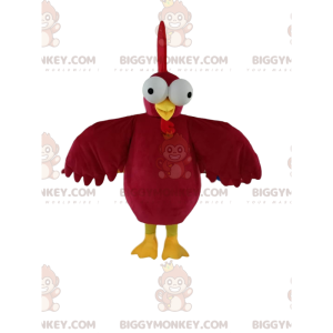 Red Rooster BIGGYMONKEY™ Mascot Costume, with Beautiful Plumage