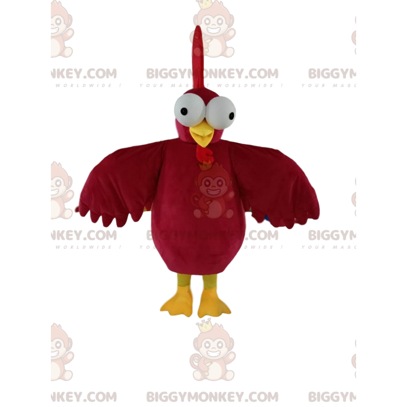 Costume de mascotte BIGGYMONKEY™ de coq rouge, avec un beau