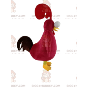 Traje de mascote Red Rooster BIGGYMONKEY™, com linda plumagem e