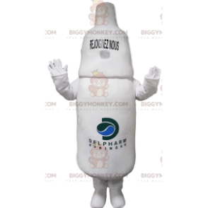 White Bottle BIGGYMONKEY™ Mascot Costume. bottle costume –