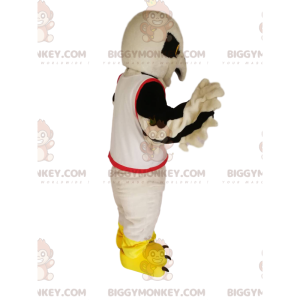Weißer goldener Adler BIGGYMONKEY™ Maskottchen-Kostüm im
