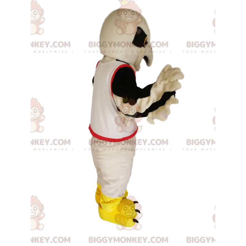 White Golden Eagle BIGGYMONKEY™ Mascot Costume In Supporter