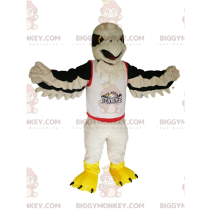 Valkoinen Golden Eagle BIGGYMONKEY™ maskottiasu tukipaidassa -