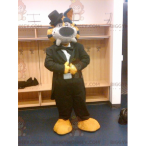 BIGGYMONKEY™ Costume da mascotte Abito nero e tigre gialla