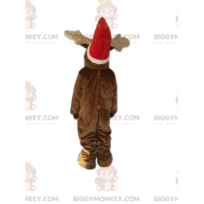 BIGGYMONKEY™ Costume da mascotte renna con cappello di Natale.