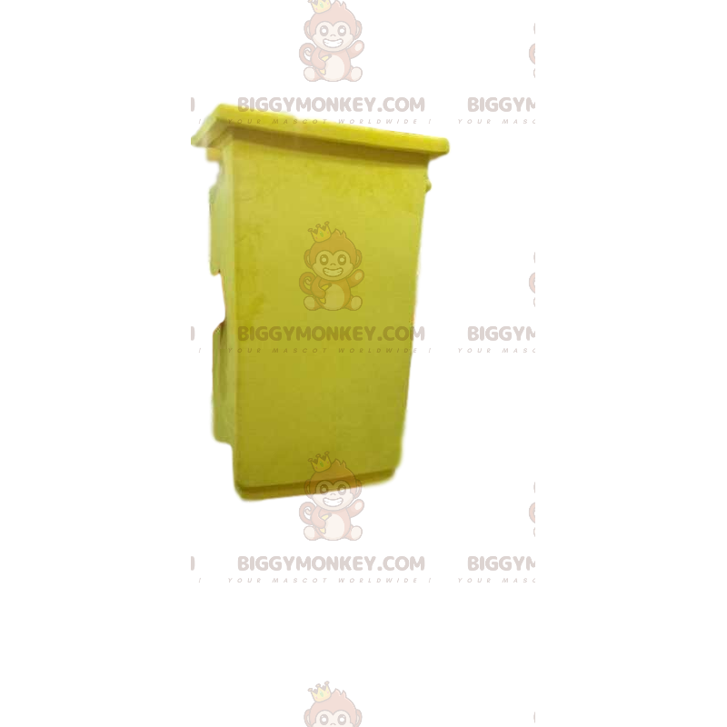 Big Smile Yellow Recycling Bin BIGGYMONKEY™ maskottiasu -