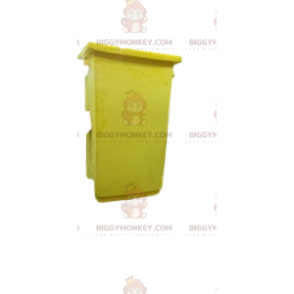 Big Smile Yellow Recycling Bin BIGGYMONKEY™ maskottiasu -