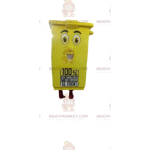 Costume da mascotte Big Smile giallo del cestino BIGGYMONKEY™ -