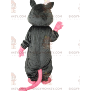 Very cheerful gray and pink mouse BIGGYMONKEY™ mascot costume.