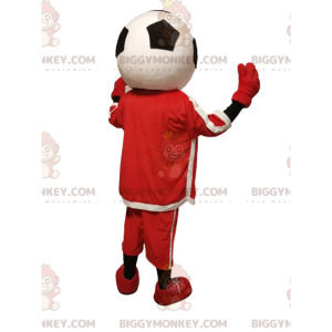 BIGGYMONKEY™ Character Mascot Costume with a very smiley soccer