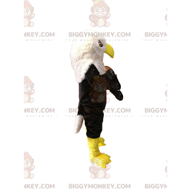 Czarno-biały kostium maskotki złotego orła BIGGYMONKEY™.