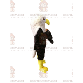 Schwarz-weißer Steinadler BIGGYMONKEY™ Maskottchen-Kostüm.