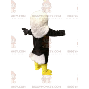 Black and White Golden Eagle BIGGYMONKEY™ Mascot Costume. eagle