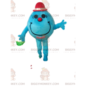 Traje de mascote BIGGYMONKEY™ de homem redondo turquesa com um