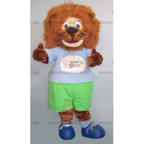 Disfraz de mascota BIGGYMONKEY™ de All Furry Brown Lion en