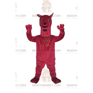 BIGGYMONKEY™ mascottekostuum zeer vrolijke fuchsia grote hond.