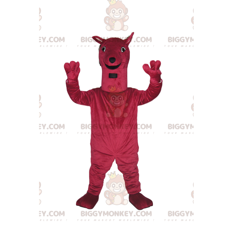 BIGGYMONKEY™ mascottekostuum zeer vrolijke fuchsia grote hond.