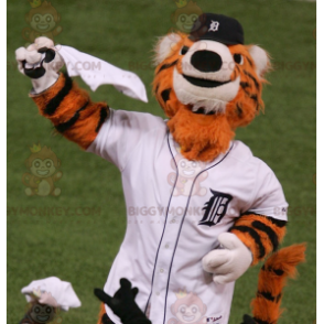 Costume de mascotte BIGGYMONKEY™ de tigre orange blanc et noir