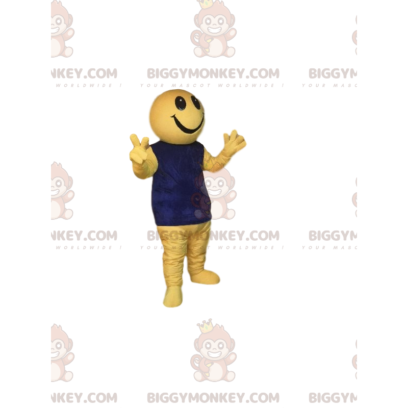 BIGGYMONKEY™ Mascot Costume Very Happy Yellow Character With