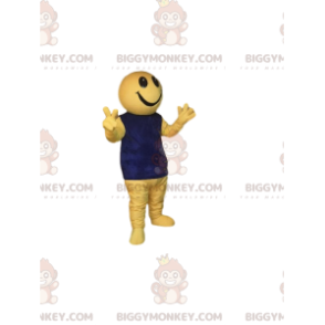 BIGGYMONKEY™ Mascot Costume Very Happy Yellow Character With