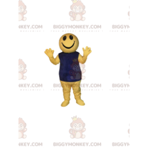 Traje de mascote BIGGYMONKEY™ Personagem amarelo muito feliz