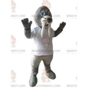 Kostium maskotki Morsa BIGGYMONKEY™ z dużymi kłami i białą