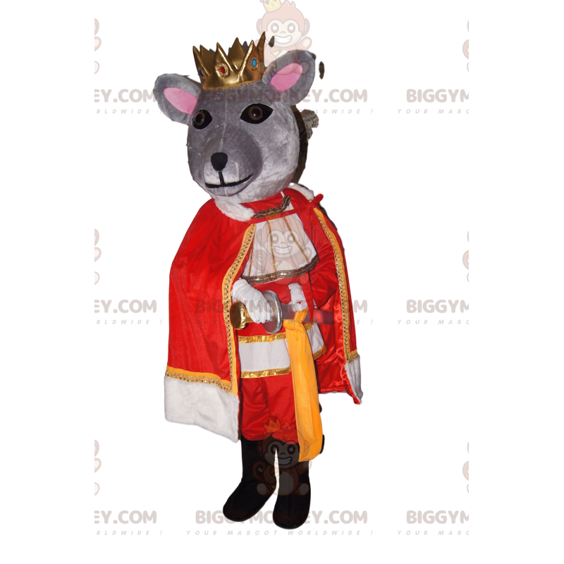 Costume de mascotte BIGGYMONKEY™ de souris grise avec une