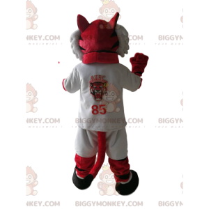 BIGGYMONKEY™ mascottekostuum van rode tijger in witte
