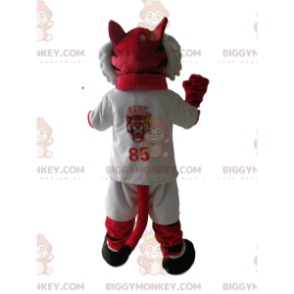 Traje de mascote BIGGYMONKEY™ de tigre vermelho em roupas