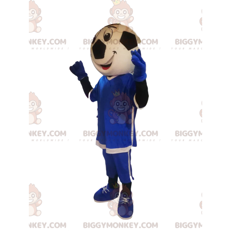 Costume da mascotte BIGGYMONKEY™ con testa di pallone da calcio